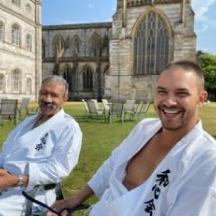 Chief Instructor Shihan Chris Thompson 9th Dan and James Thompson, 2nd Dan